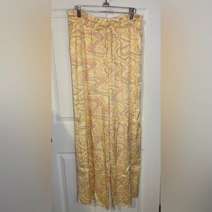 CHASER Amalfi Vanilla Wide Leg Pull On Pants Size S NWOT